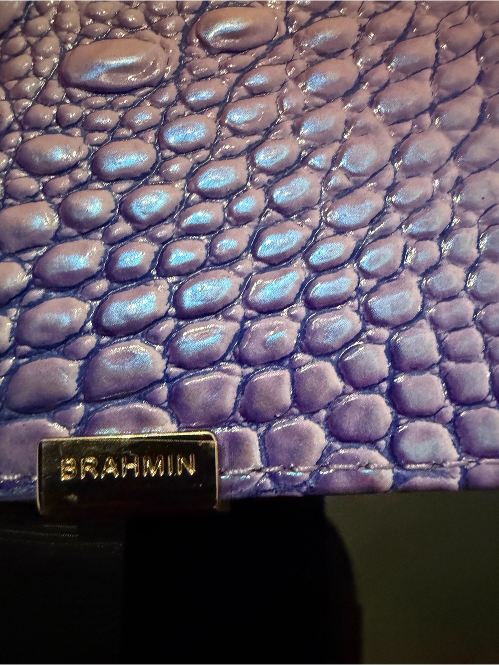Brahmin Purple Croc-Embossed Leather Portfolio - Picture 2 of 3